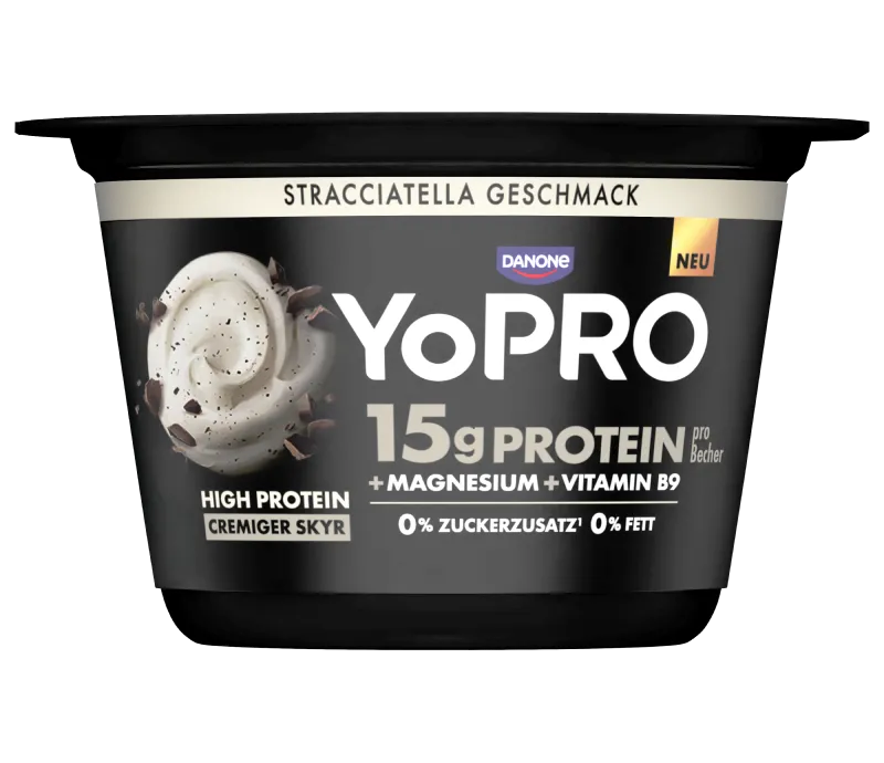 Abbildung eines Bechers YoPRO Stracciatella Skyr